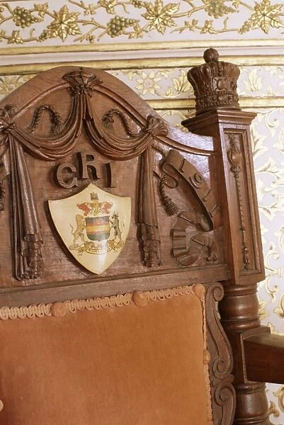 An original chair used at the coronation of King George