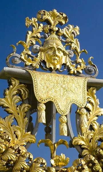 Detail of ornamental wrought iron gate in the Privy Garden, Hampton Court Palace