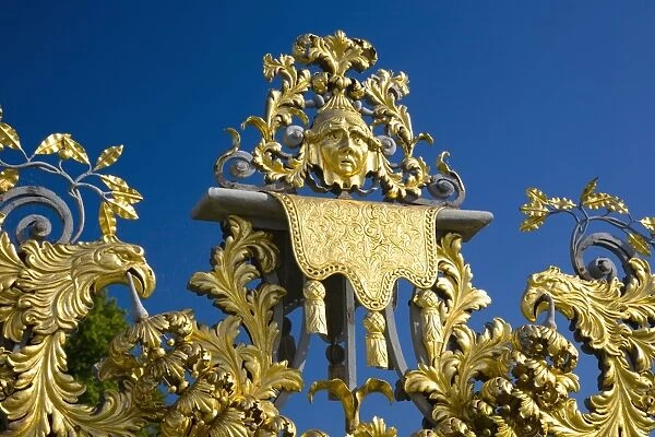 Detail of ornamental wrought iron gate in the Privy Garden, Hampton Court Palace