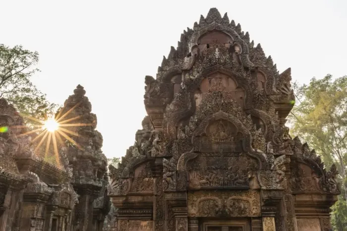 Framed Print : Ornate carvings in red sandstone at sunset in Banteay Srei Temple in Angkor, UNESCO World Heritage Site, Siem Reap, Cambodia, Indochina, Southeast Asia, Asia Framed Print : Ornate carvings in red sandstone at sunset in Banteay Srei Temple in Angkor, UNESCO World Heritage Site, Siem Reap, Cambodia, Indochina, Southeast Asia, Asia