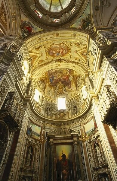 Ornate, Domed Ceiling of La Martorana, Palermo, Sicily, Italy