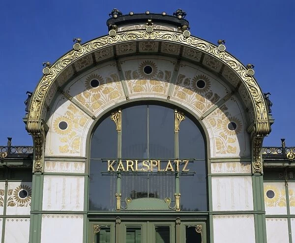 Ornate entrance of subway station, Vienna, Austria, Europe