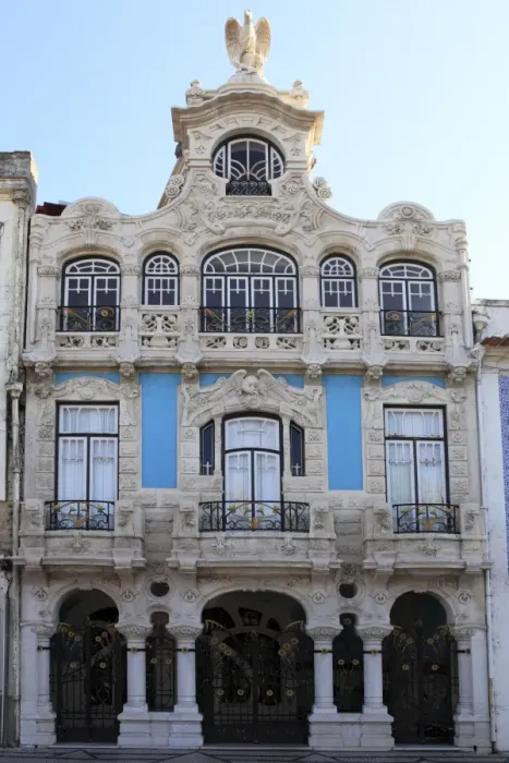 Framed Print : The ornate facade of one of the many Art Nouveau style buildings that line the Central Canal in Aveiro, Beira Litoral Framed Print : The ornate facade of one of the many Art Nouveau style buildings that line the Central Canal in Aveiro, Beira Litoral