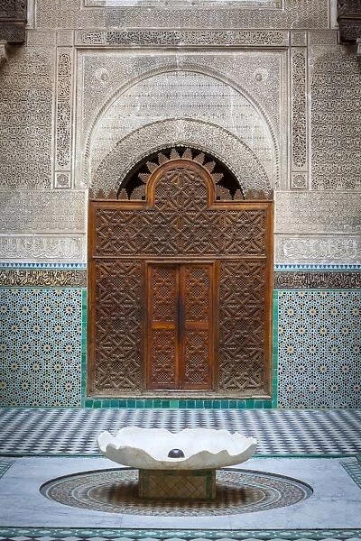 The ornate interior of Madersa Bou Inania, Fes el Bali, UNESCO World Heritage Site, Fez, Morocco, North Africa, Africa