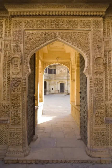Framed Print : Ornate palace doorway, Jaisalmer, Western Rajasthan, India, Asia Framed Print : Ornate palace doorway, Jaisalmer, Western Rajasthan, India, Asia