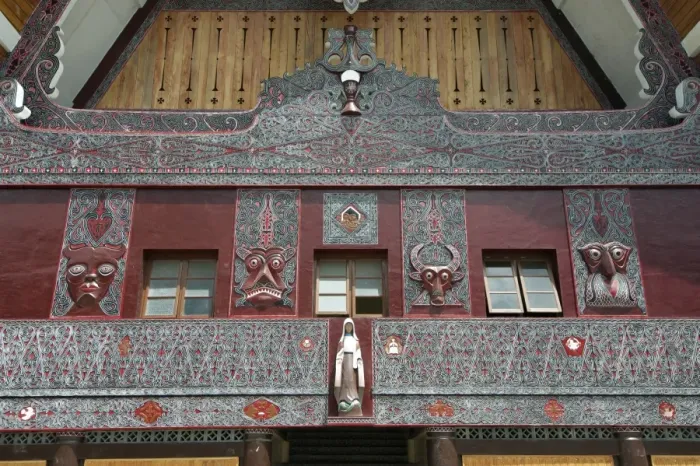 Framed Print : Ornate traditional Batak painted carvings on large Batak style Catholic church, Pangururan, Samosir Island, Sumatra, Indonesia, Southeast Asia, Asia Framed Print : Ornate traditional Batak painted carvings on large Batak style Catholic church, Pangururan, Samosir Island, Sumatra, Indonesia, Southeast Asia, Asia