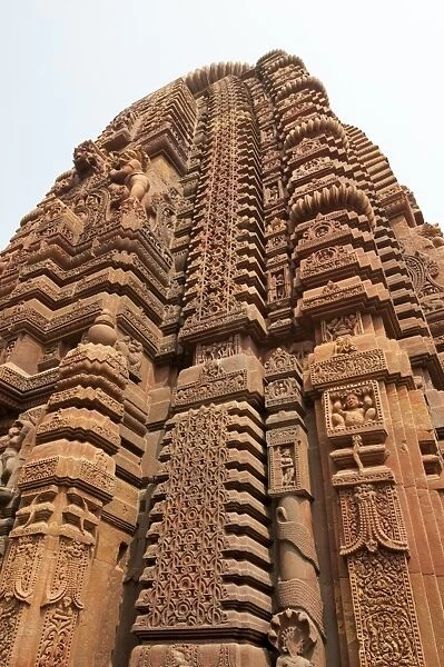 Ornately carved vimula of the 10th century Muktesvara temple, an early example of Nagara architecture, Bhubaneshwar, Orissa, India, Asia