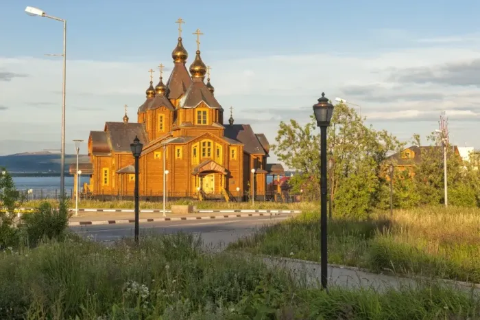 Framed Print : Orthodox Cathedral of the Holy Trinity, Siberian city Anadyr, Chukotka Province, Russian Far East, Eurasia