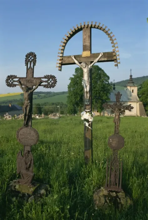 Framed Print : Orthodox crucifixes, near Bardejov, Slovakia, Europe Framed Print : Orthodox crucifixes, near Bardejov, Slovakia, Europe