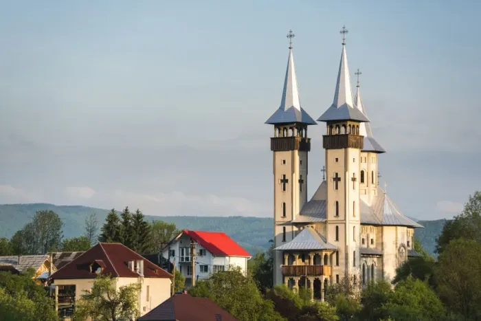 Framed Print : Orthodox Romanian church at sunrise, Breb (Brebre), Maramures, Romania, Europe Framed Print : Orthodox Romanian church at sunrise, Breb (Brebre), Maramures, Romania, Europe