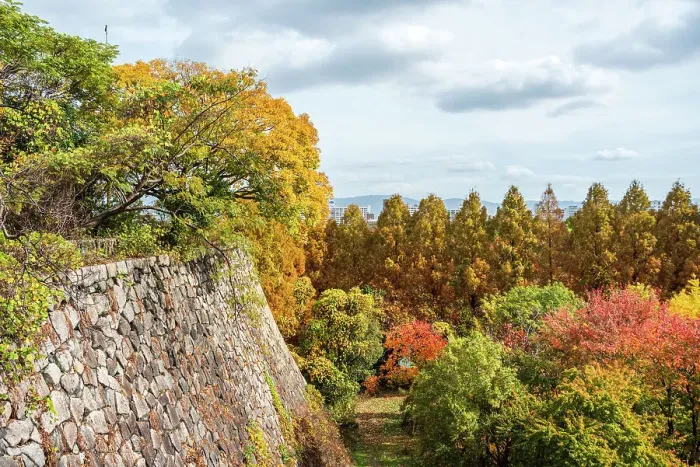Framed Print : Osaka Castle moat walls and autumnal colors in the trees, Osaka, Honshu, Japan, Asia Framed Print : Osaka Castle moat walls and autumnal colors in the trees, Osaka, Honshu, Japan, Asia