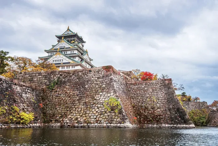 Framed Print : Osaka Castle walls and moat with autumnal foliage, traditional Samurai Castle of Osaka, Honshu, Japan, Asia Framed Print : Osaka Castle walls and moat with autumnal foliage, traditional Samurai Castle of Osaka, Honshu, Japan, Asia