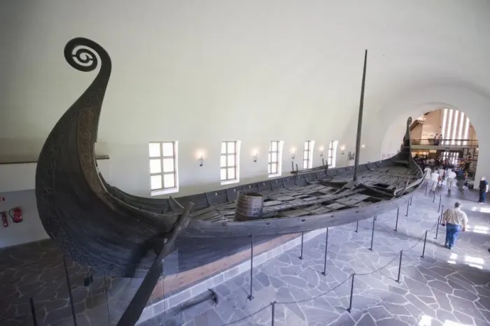 Framed Print : Oseberg Viking ship excavated from Oslofjord, Vikingskipshuset (Viking Ship Museum) Framed Print : Oseberg Viking ship excavated from Oslofjord, Vikingskipshuset (Viking Ship Museum)