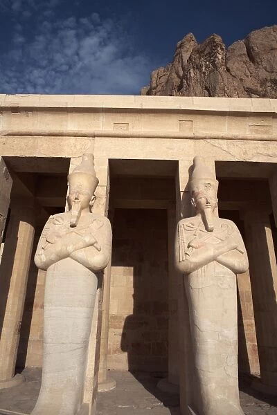 Osirid statues at Deir al Bahri, Funerary Temple of Hatshepsut, Thebes