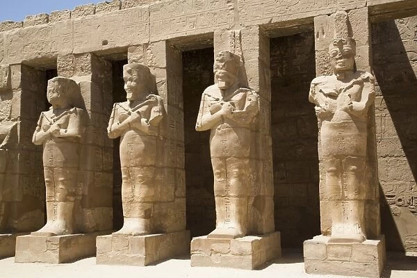 Osiride statues of Ramses III, Ramses III Temple, Karnak Temple, Luxor, Thebes, UNESCO