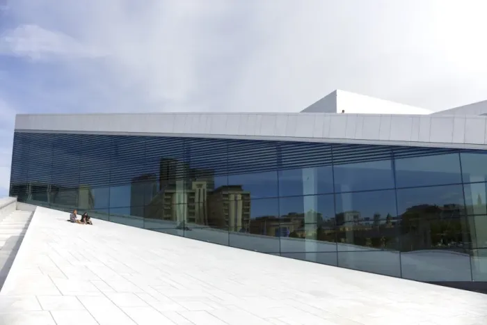 Framed Print : Oslo Opera house exterior in summer sunshine, city centre, Oslo, Norway