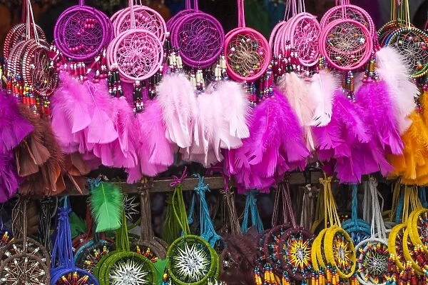 Otavalo market, souvenir shop, Imbabura Province, Ecuador, South America
