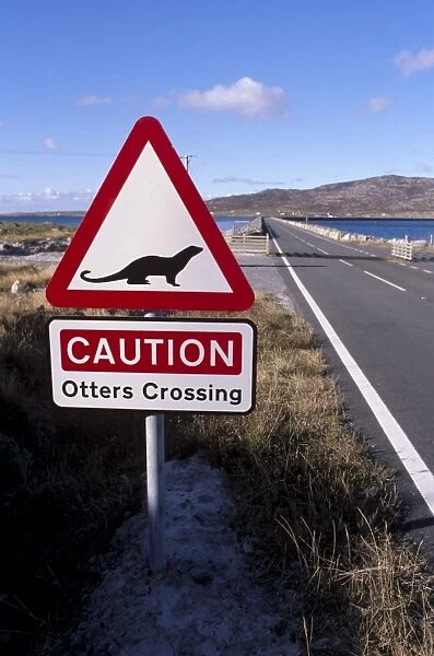 Otters road sign