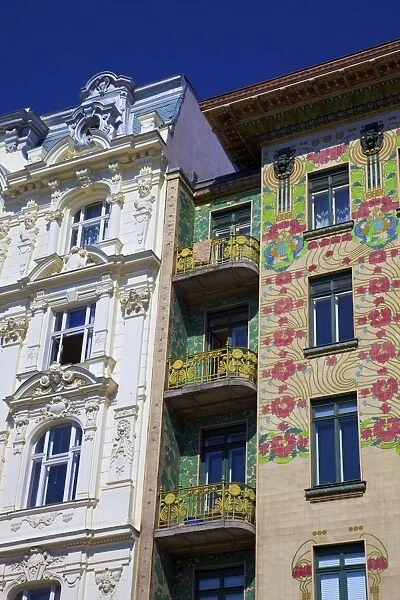 Otto Wagners Art Nouveau Apartments, Majolica House, Vienna, Austria, Europe