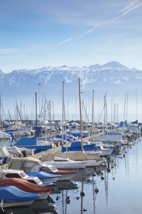 Framed Print : Ouchy harbour, Lausanne, Vaud, Switzerland, Europe Framed Print : Ouchy harbour, Lausanne, Vaud, Switzerland, Europe