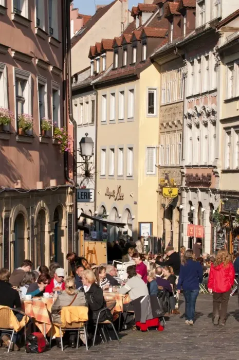 Framed Print : Outdoor cafe in Bamberg, UNESCO World Heritage Site, Bavaria, Germany, Europe Framed Print : Outdoor cafe in Bamberg, UNESCO World Heritage Site, Bavaria, Germany, Europe