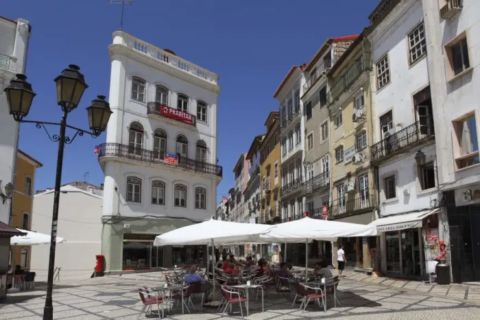 Framed Print : An outdoor cafe at the Largo de Portagem public square in Coimbra, Beira Litoral Framed Print : An outdoor cafe at the Largo de Portagem public square in Coimbra, Beira Litoral