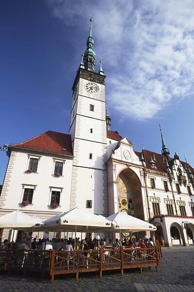 Outdoor cafe in front of Town Hall in Upper Square (Horni Namesti), Olomouc