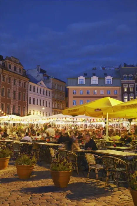 Framed Print : Outdoor cafes and Dome Cathedral at dusk, Riga, Latvia, Baltic States, Europe Framed Print : Outdoor cafes and Dome Cathedral at dusk, Riga, Latvia, Baltic States, Europe