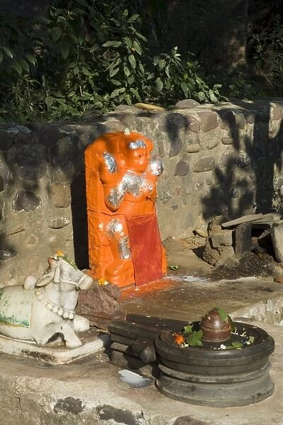 Outdoor Hindu shrine to Hanuman