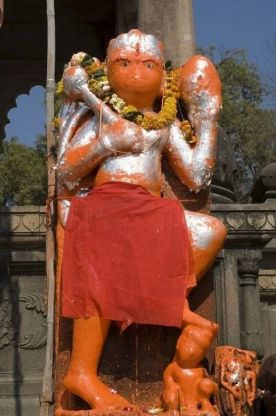 Outdoor Hindu shrine to Hanuman the monkey god