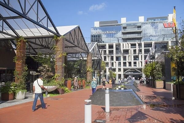 Outdoor shopping mall in Britomart Precinct, Auckland, North Island, New Zealand, Pacific