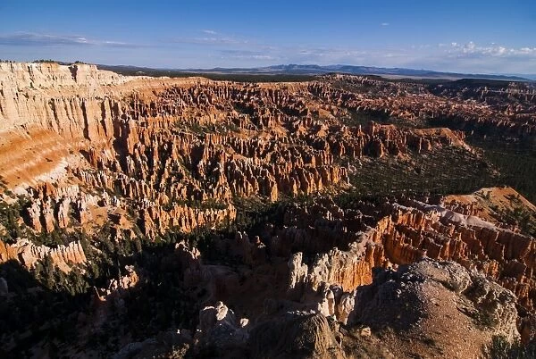 Outlook for the pinnacles in the beautiful rock formations of Bryce Canyon National Park, Utah, United States of America, North America