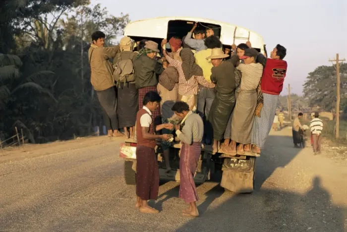 Framed Print : Overcrowded bus, Ayeyarwady Delta, near Yandoon, Myanmar (Burma), Asia Framed Print : Overcrowded bus, Ayeyarwady Delta, near Yandoon, Myanmar (Burma), Asia