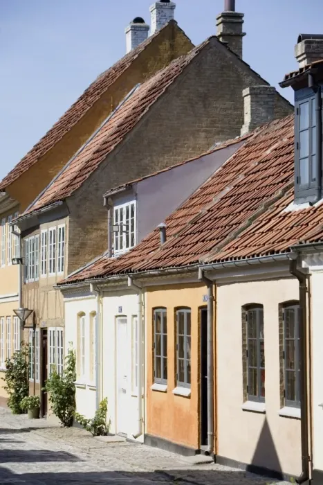 Framed Print : Overgade and Nedergate, area where Hans Christian Andersen was born, Odense Framed Print : Overgade and Nedergate, area where Hans Christian Andersen was born, Odense