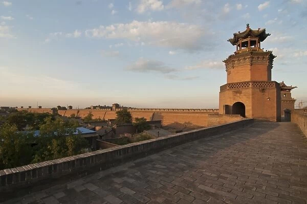 Overlook of Pingyao, renowned for its well-preserved ancient city wall