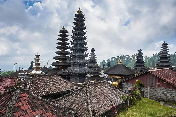 Overlook over the Pura Besakih temple complex, Bali, Indonesia, Southeast Asia, Asia