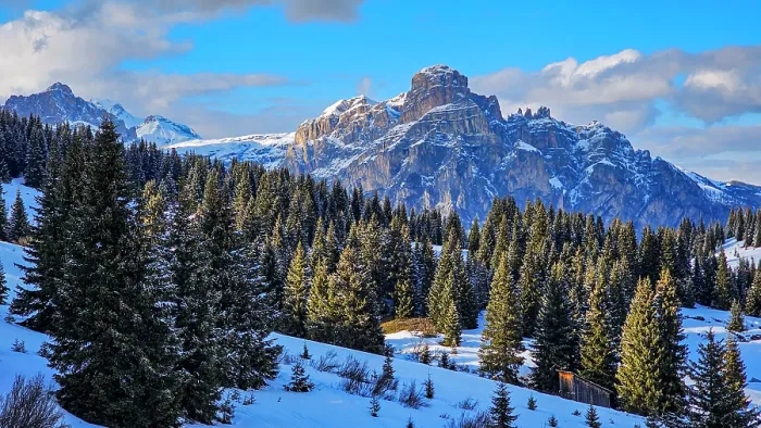 Framed Print : Overlook over the snowy mountains around Corvara, Alta Badia, Dolomites, Italy Framed Print : Overlook over the snowy mountains around Corvara, Alta Badia, Dolomites, Italy