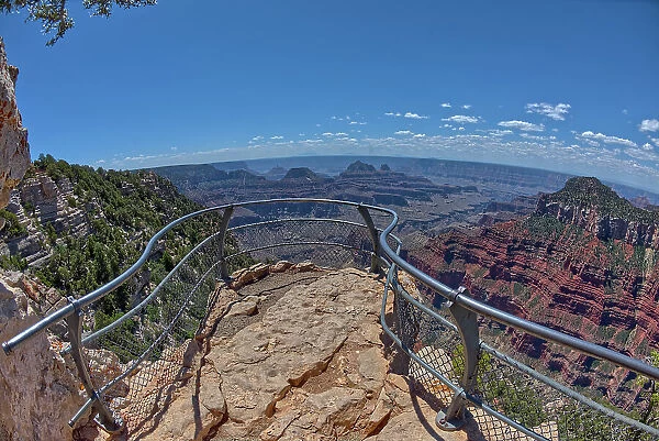 An overlook along the Transept Trail with Oza Butte on the right at Grand Canyon North Rim, Grand Canyon National Park, UNESCO World Heritage Site, Arizona, United States of America, North America