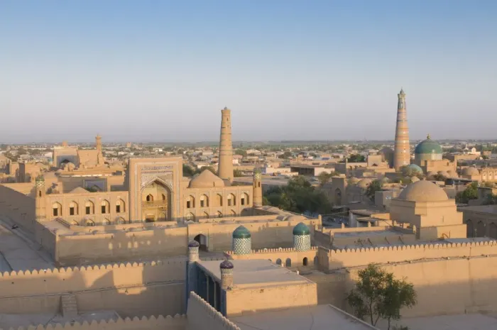 Framed Print : Overlooking city, the Mosques and medressas at Ichon Qala Fortress, Khiva Framed Print : Overlooking city, the Mosques and medressas at Ichon Qala Fortress, Khiva