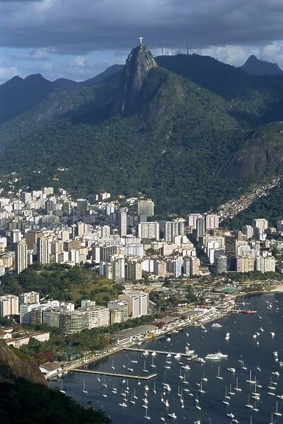 Overlooking Corcovado Mountain and the Botafogo District of Rio de Janeiro from Sugarloaf