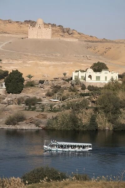 Overlooking the River Nile and the Mausoleum of Aga Khan, Aswan, Egypt