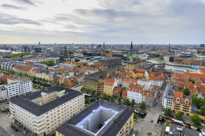 Framed Print : Overview of the city seen from Church of Our Saviour, Copenhagen, Denmark, Europe Framed Print : Overview of the city seen from Church of Our Saviour, Copenhagen, Denmark, Europe