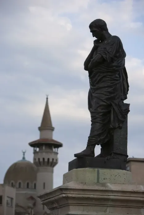 Framed Print : Ovid statue, Ovid Square, Mahmudiye mosque, Constanta, Romania, Europe Framed Print : Ovid statue, Ovid Square, Mahmudiye mosque, Constanta, Romania, Europe