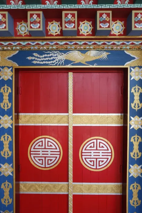 Framed Print : Pagoda door, Temple of the Thousand Buddhas, Dashang Kagyu Ling congregation, La Boulaye Framed Print : Pagoda door, Temple of the Thousand Buddhas, Dashang Kagyu Ling congregation, La Boulaye