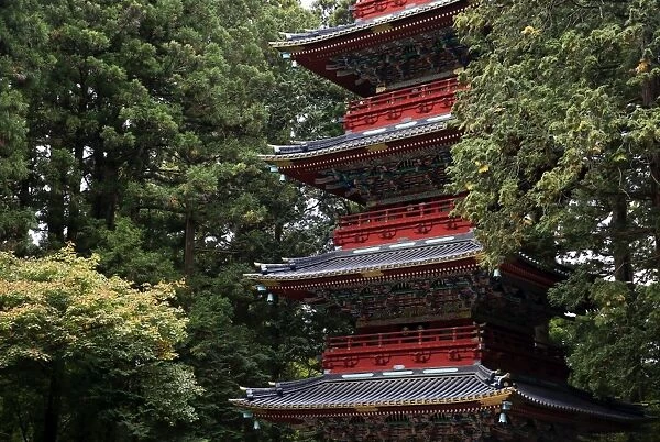 Pagoda outside the Tokugawa Mausoleum, Nikko, UNESCO World Heritage Site, Honshu