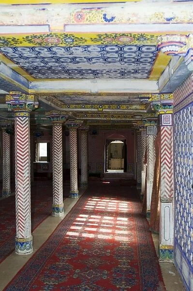 Painted interior of the Juna Mahal Fort