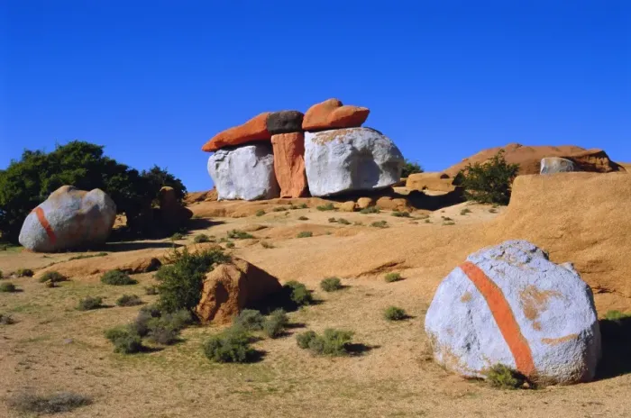 Framed Print : Painted rocks