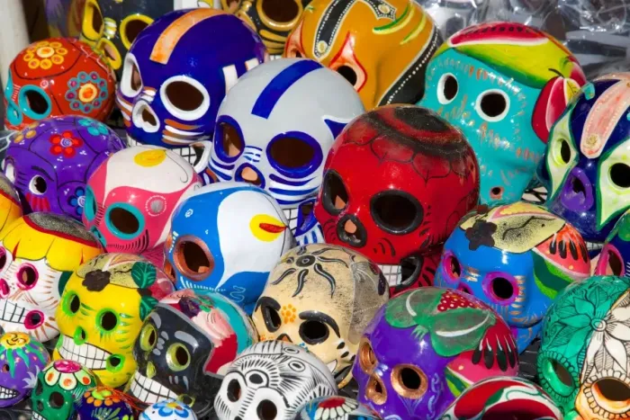 Framed Print : Painted skull souvenirs on market stall, Bucerias, Nuevo Vallarta, Nayarit, Mexico, North America Framed Print : Painted skull souvenirs on market stall, Bucerias, Nuevo Vallarta, Nayarit, Mexico, North America