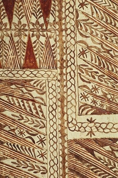 Painted tapa, beaten mulberry bark, Nukualofa, Tonga, Pacific Islands, Pacific