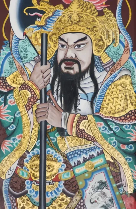 Framed Print : Painted temple door panel in the Thian Hock Keng Temple